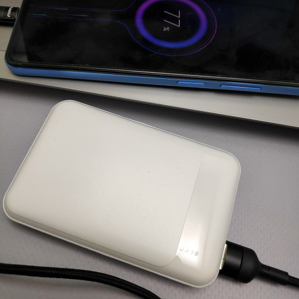 Портативное зарядное устройство Power Bank 5000 mAh / Micro-USB, Type C, 2 USB-выхода, точечный индикатор заряда